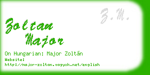 zoltan major business card